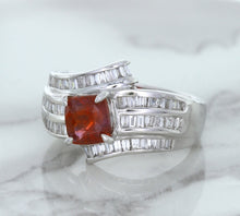 Load image into Gallery viewer, 1.80ct Cushion Ruby Ring with Diamond Accents in 18K White Gold