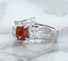 Load image into Gallery viewer, 1.80ct Cushion Ruby Ring with Diamond Accents in 18K White Gold