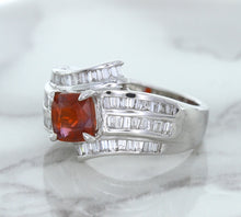 Load image into Gallery viewer, 1.80ct Cushion Ruby Ring with Diamond Accents in 18K White Gold