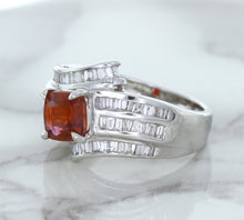 Load image into Gallery viewer, 1.80ct Cushion Ruby Ring with Diamond Accents in 18K White Gold