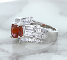 Load image into Gallery viewer, 1.80ct Cushion Ruby Ring with Diamond Accents in 18K White Gold