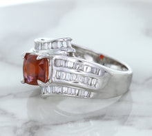 Load image into Gallery viewer, 1.80ct Cushion Ruby Ring with Diamond Accents in 18K White Gold