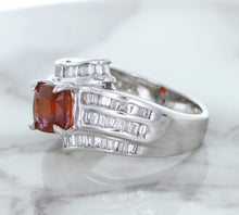 Load image into Gallery viewer, 1.80ct Cushion Ruby Ring with Diamond Accents in 18K White Gold