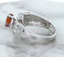 Load image into Gallery viewer, 1.80ct Cushion Ruby Ring with Diamond Accents in 18K White Gold