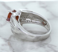 Load image into Gallery viewer, 1.80ct Cushion Ruby Ring with Diamond Accents in 18K White Gold