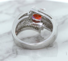 Load image into Gallery viewer, 1.80ct Cushion Ruby Ring with Diamond Accents in 18K White Gold