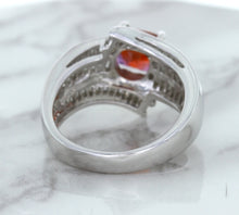 Load image into Gallery viewer, 1.80ct Cushion Ruby Ring with Diamond Accents in 18K White Gold