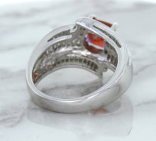 Load image into Gallery viewer, 1.80ct Cushion Ruby Ring with Diamond Accents in 18K White Gold