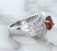 Load image into Gallery viewer, 1.80ct Cushion Ruby Ring with Diamond Accents in 18K White Gold