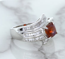 Load image into Gallery viewer, 1.80ct Cushion Ruby Ring with Diamond Accents in 18K White Gold