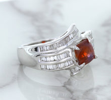 Load image into Gallery viewer, 1.80ct Cushion Ruby Ring with Diamond Accents in 18K White Gold