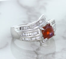 Load image into Gallery viewer, 1.80ct Cushion Ruby Ring with Diamond Accents in 18K White Gold