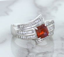 Load image into Gallery viewer, 1.80ct Cushion Ruby Ring with Diamond Accents in 18K White Gold