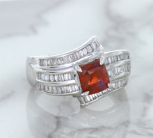 Load image into Gallery viewer, 1.80ct Cushion Ruby Ring with Diamond Accents in 18K White Gold