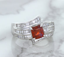 Load image into Gallery viewer, 1.80ct Cushion Ruby Ring with Diamond Accents in 18K White Gold