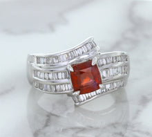 Load image into Gallery viewer, 1.80ct Cushion Ruby Ring with Diamond Accents in 18K White Gold