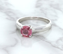 Load image into Gallery viewer, 1.27ct Round Pink Sapphire Ring in 14K White Gold