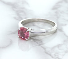 Load image into Gallery viewer, 1.27ct Round Pink Sapphire Ring in 14K White Gold