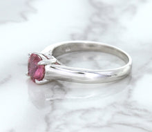 Load image into Gallery viewer, 1.27ct Round Pink Sapphire Ring in 14K White Gold
