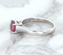 Load image into Gallery viewer, 1.27ct Round Pink Sapphire Ring in 14K White Gold