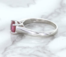 Load image into Gallery viewer, 1.27ct Round Pink Sapphire Ring in 14K White Gold