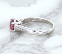 Load image into Gallery viewer, 1.27ct Round Pink Sapphire Ring in 14K White Gold