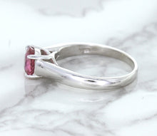 Load image into Gallery viewer, 1.27ct Round Pink Sapphire Ring in 14K White Gold