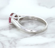 Load image into Gallery viewer, 1.27ct Round Pink Sapphire Ring in 14K White Gold