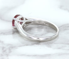Load image into Gallery viewer, 1.27ct Round Pink Sapphire Ring in 14K White Gold