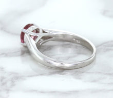 Load image into Gallery viewer, 1.27ct Round Pink Sapphire Ring in 14K White Gold