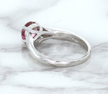 Load image into Gallery viewer, 1.27ct Round Pink Sapphire Ring in 14K White Gold