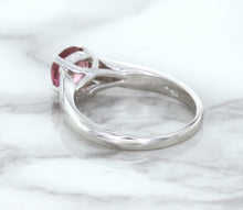 Load image into Gallery viewer, 1.27ct Round Pink Sapphire Ring in 14K White Gold