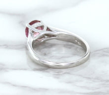 Load image into Gallery viewer, 1.27ct Round Pink Sapphire Ring in 14K White Gold