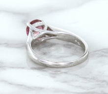 Load image into Gallery viewer, 1.27ct Round Pink Sapphire Ring in 14K White Gold