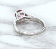 Load image into Gallery viewer, 1.27ct Round Pink Sapphire Ring in 14K White Gold
