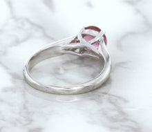Load image into Gallery viewer, 1.27ct Round Pink Sapphire Ring in 14K White Gold