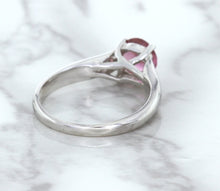 Load image into Gallery viewer, 1.27ct Round Pink Sapphire Ring in 14K White Gold