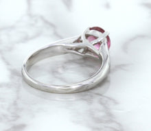 Load image into Gallery viewer, 1.27ct Round Pink Sapphire Ring in 14K White Gold