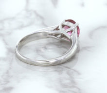 Load image into Gallery viewer, 1.27ct Round Pink Sapphire Ring in 14K White Gold