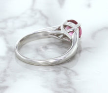 Load image into Gallery viewer, 1.27ct Round Pink Sapphire Ring in 14K White Gold
