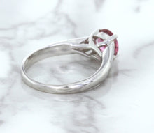 Load image into Gallery viewer, 1.27ct Round Pink Sapphire Ring in 14K White Gold