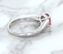 Load image into Gallery viewer, 1.27ct Round Pink Sapphire Ring in 14K White Gold