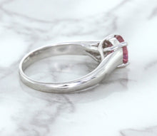 Load image into Gallery viewer, 1.27ct Round Pink Sapphire Ring in 14K White Gold