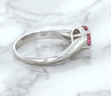 Load image into Gallery viewer, 1.27ct Round Pink Sapphire Ring in 14K White Gold