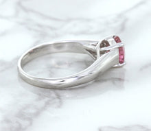 Load image into Gallery viewer, 1.27ct Round Pink Sapphire Ring in 14K White Gold