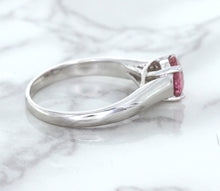 Load image into Gallery viewer, 1.27ct Round Pink Sapphire Ring in 14K White Gold