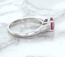 Load image into Gallery viewer, 1.27ct Round Pink Sapphire Ring in 14K White Gold