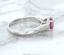 Load image into Gallery viewer, 1.27ct Round Pink Sapphire Ring in 14K White Gold