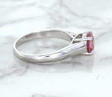 Load image into Gallery viewer, 1.27ct Round Pink Sapphire Ring in 14K White Gold