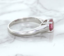 Load image into Gallery viewer, 1.27ct Round Pink Sapphire Ring in 14K White Gold